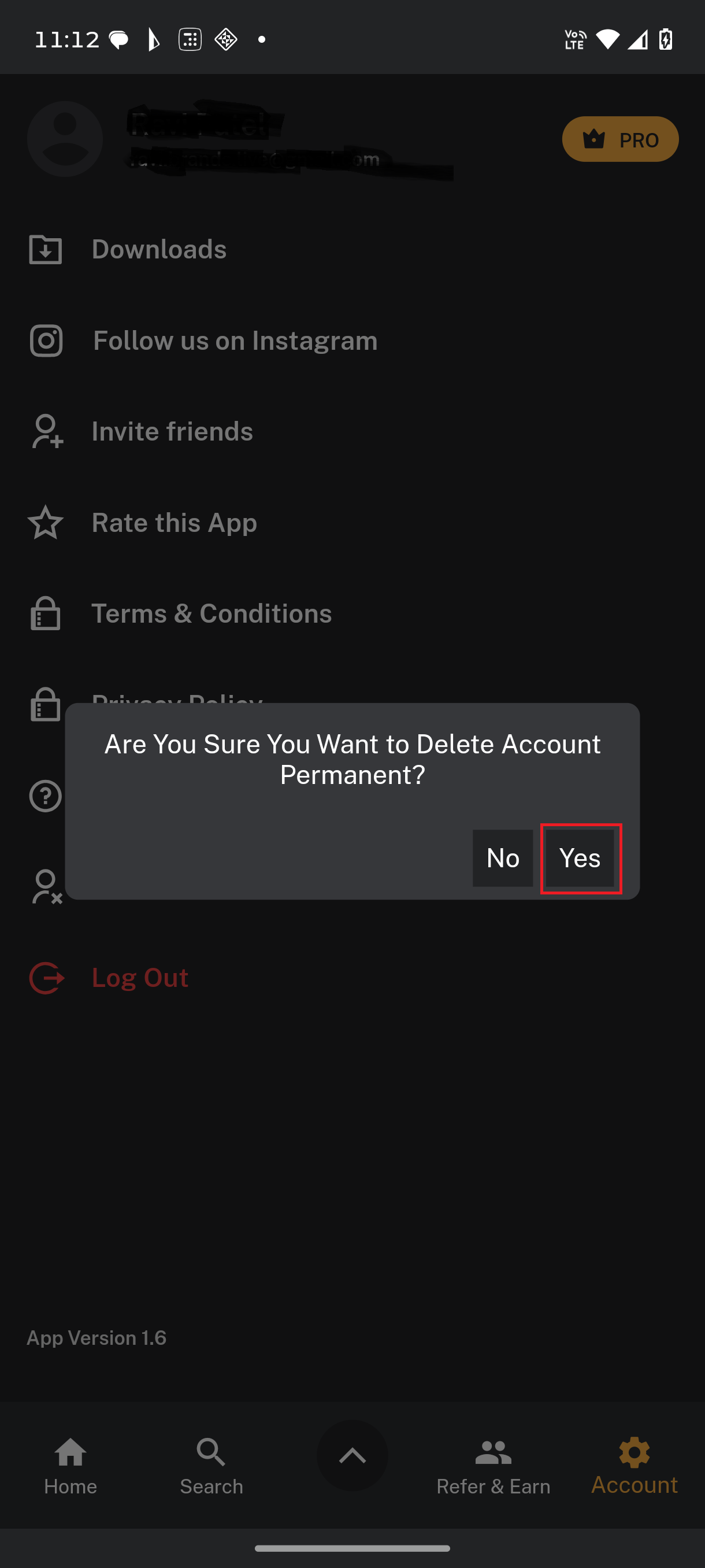 delete account 2
